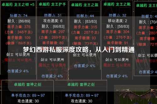 夢(mèng)幻西游私服深度攻略，從入門到精通